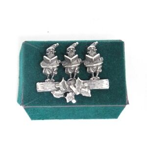 Vintage Christmas 3 Santa Clauses Pin